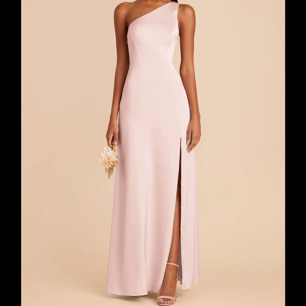 Kira pale blush matte satin dress birdie grey